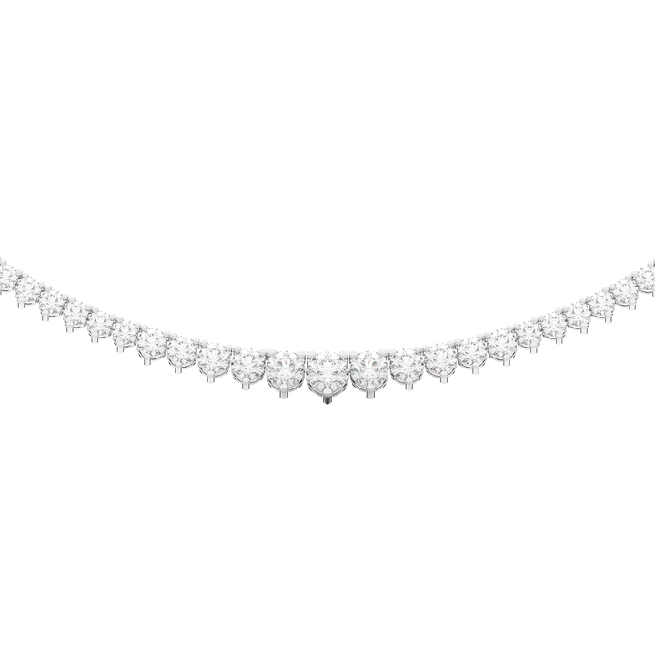 10.75CT.TW ROUND LAB DIAMOND TAPERED TENNIS NECKLACE - Nazarelle