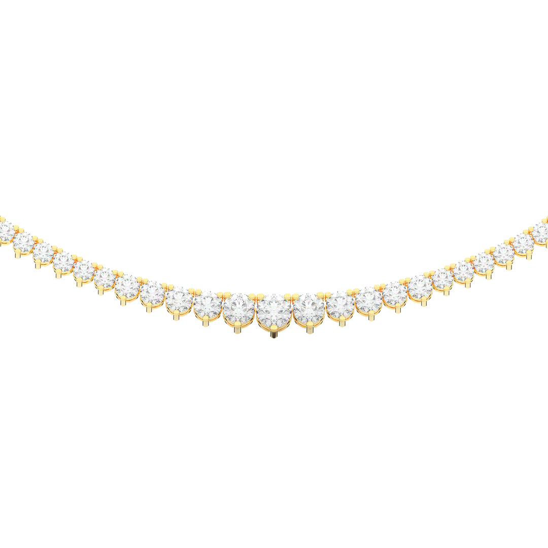 10.75CT.TW ROUND LAB DIAMOND TAPERED TENNIS NECKLACE - Nazarelle