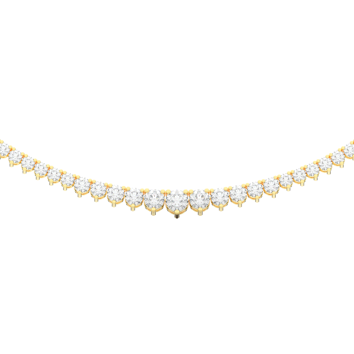 10.75CT.TW ROUND LAB DIAMOND TAPERED TENNIS NECKLACE - Nazarelle