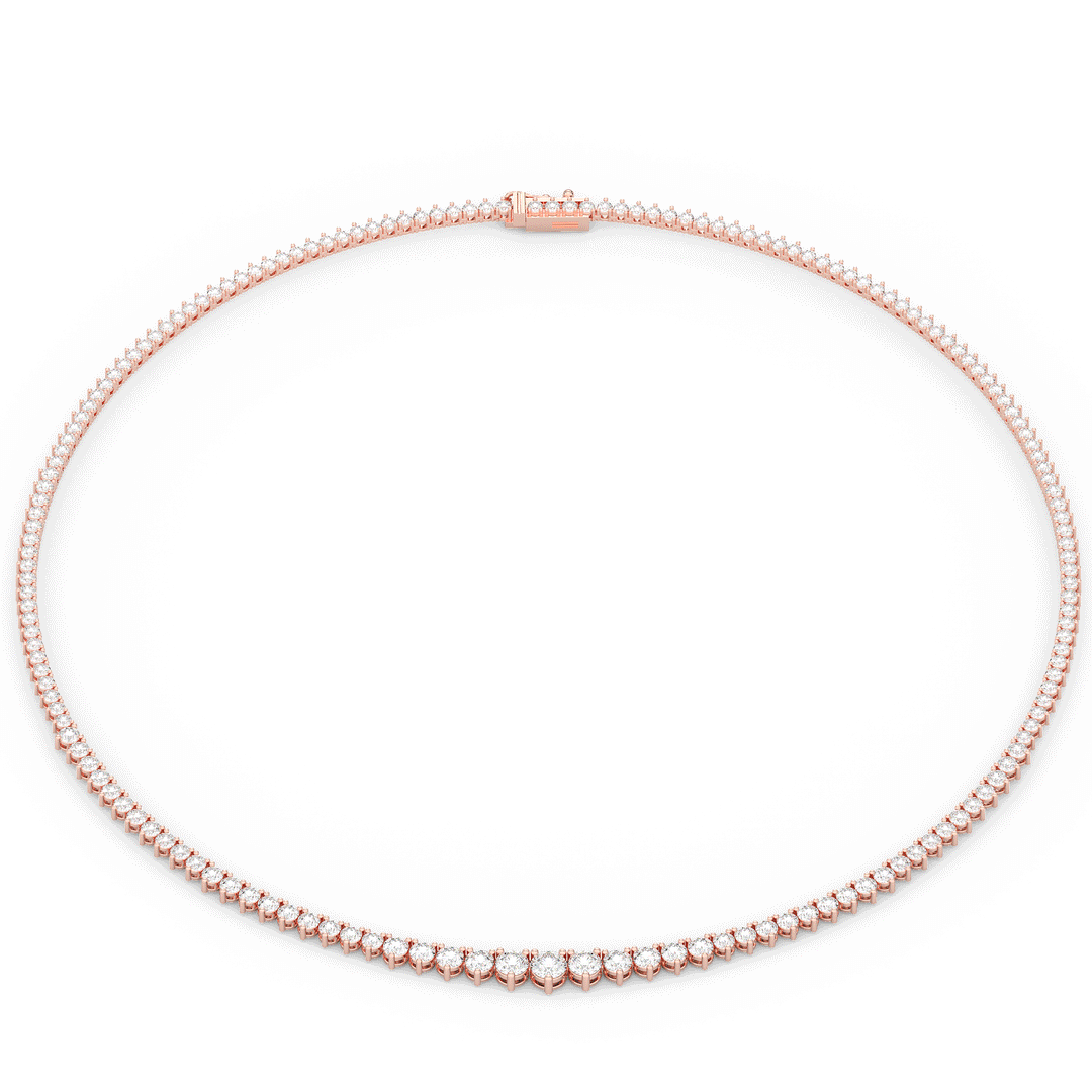 10.75CT.TW ROUND LAB DIAMOND TAPERED TENNIS NECKLACE - Nazarelle
