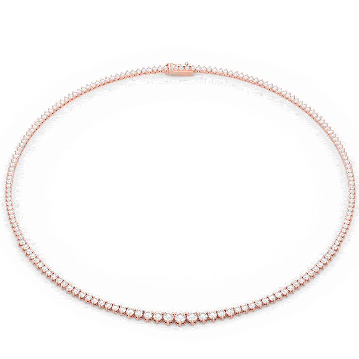 10.75CT.TW ROUND LAB DIAMOND TAPERED TENNIS NECKLACE - Nazarelle