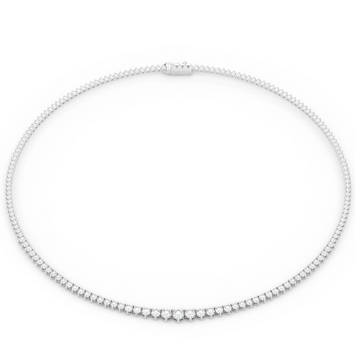 10.75CT.TW ROUND LAB DIAMOND TAPERED TENNIS NECKLACE - Nazarelle