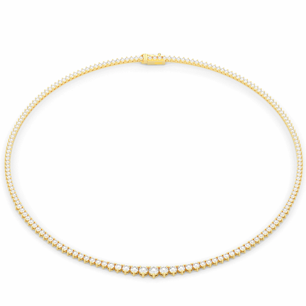10.75CT.TW ROUND LAB DIAMOND TAPERED TENNIS NECKLACE - Nazarelle