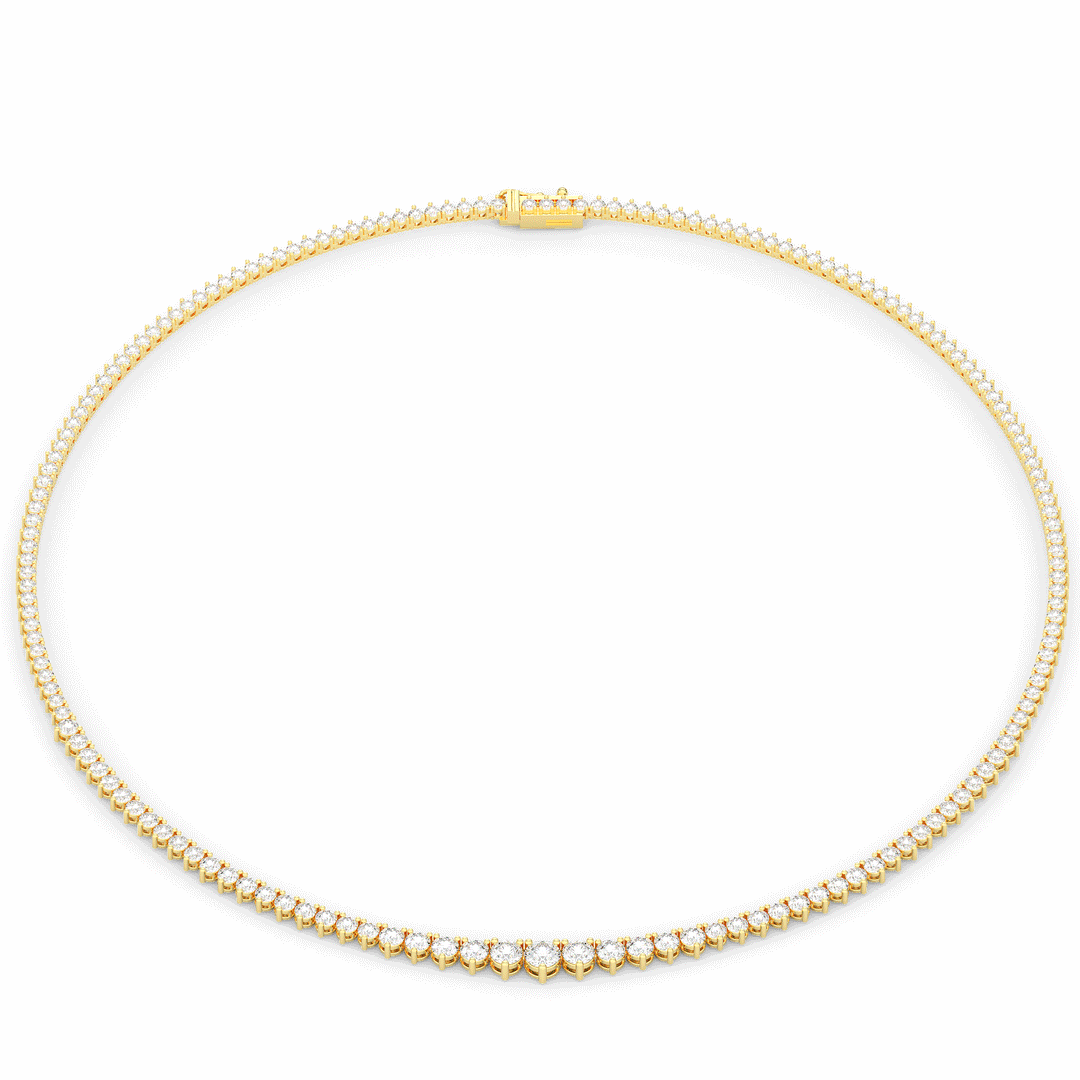 10.75CT.TW ROUND LAB DIAMOND TAPERED TENNIS NECKLACE - Nazarelle