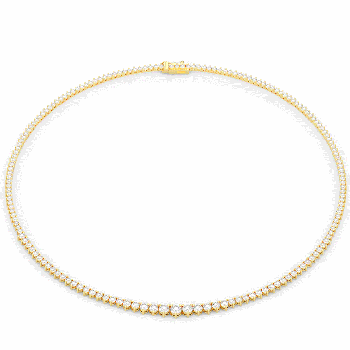 10.75CT.TW ROUND LAB DIAMOND TAPERED TENNIS NECKLACE - Nazarelle