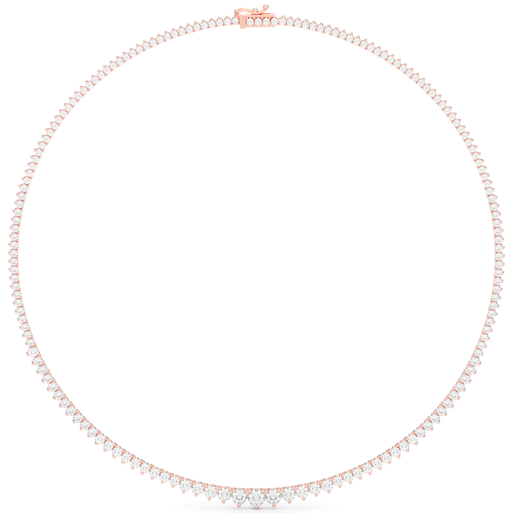 10.75CT.TW ROUND LAB DIAMOND TAPERED TENNIS NECKLACE - Nazarelle