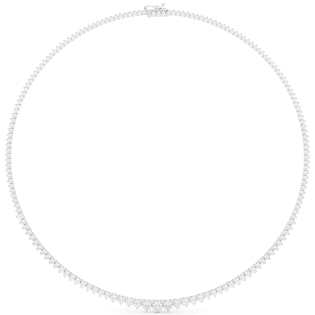 10.75CT.TW ROUND LAB DIAMOND TAPERED TENNIS NECKLACE - Nazarelle