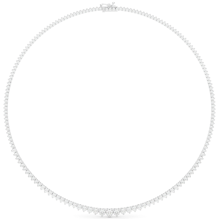 10.75CT.TW ROUND LAB DIAMOND TAPERED TENNIS NECKLACE - Nazarelle
