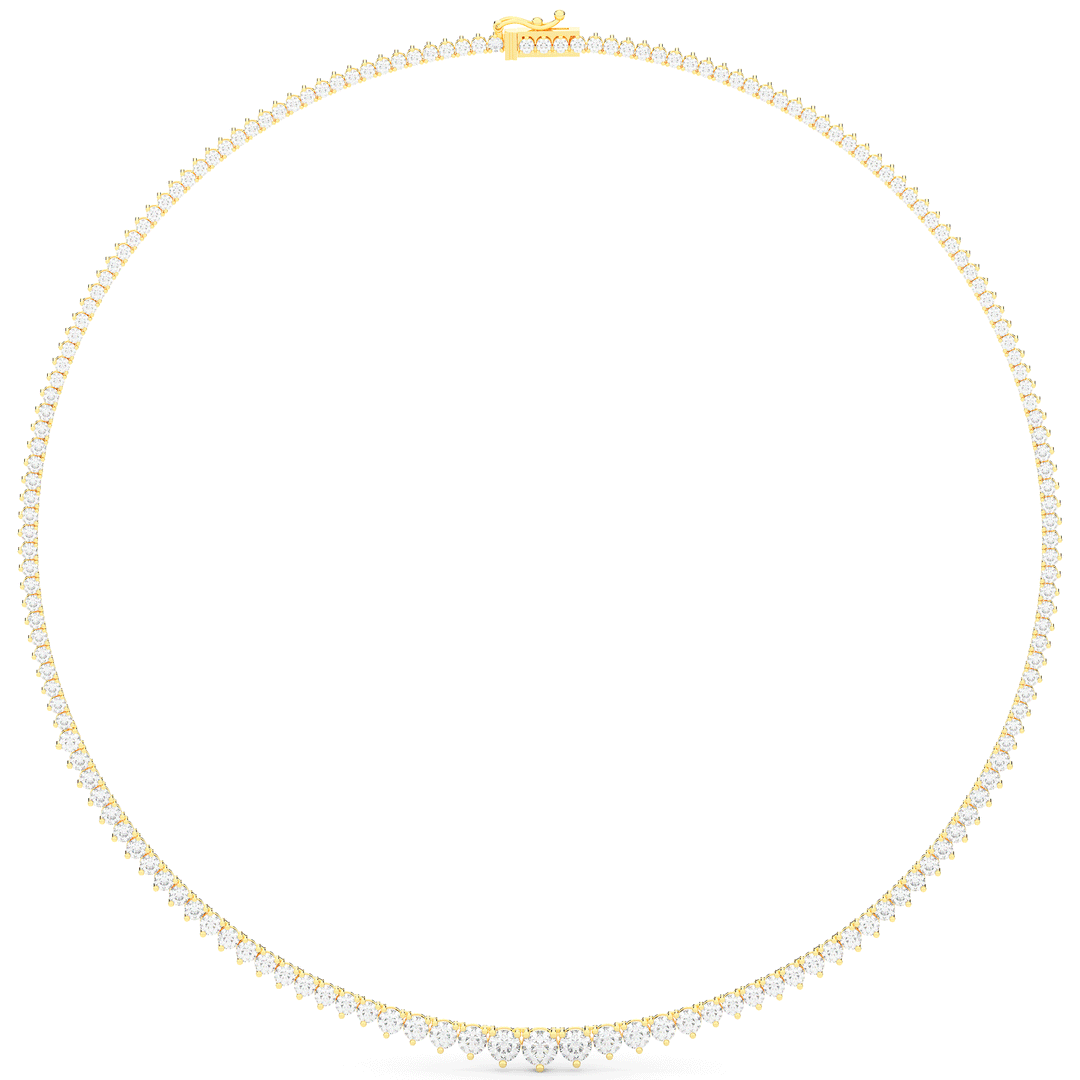 10.75CT.TW ROUND LAB DIAMOND TAPERED TENNIS NECKLACE - Nazarelle