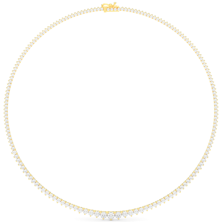 10.75CT.TW ROUND LAB DIAMOND TAPERED TENNIS NECKLACE - Nazarelle