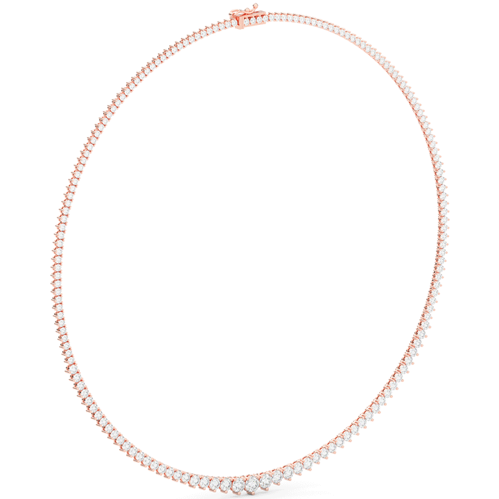 10.75CT.TW ROUND LAB DIAMOND TAPERED TENNIS NECKLACE - Nazarelle