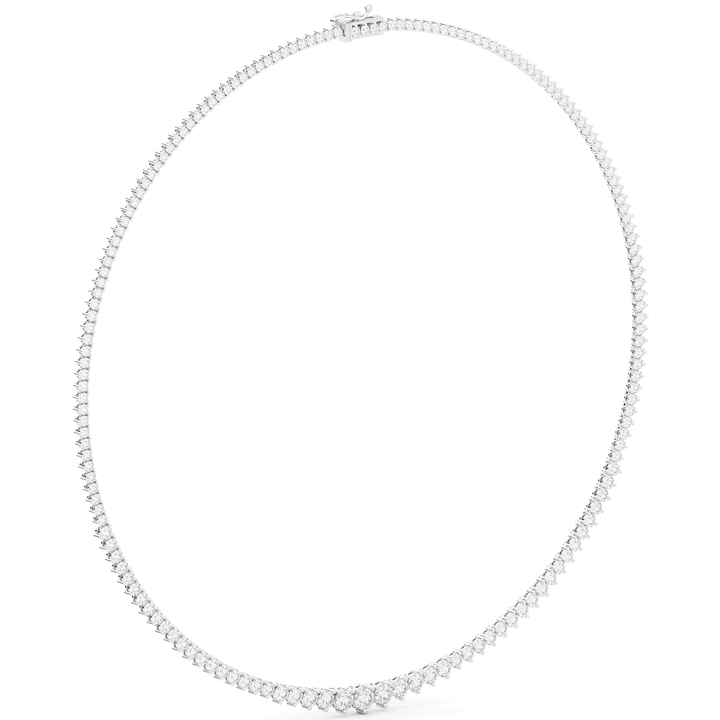 10.75CT.TW ROUND LAB DIAMOND TAPERED TENNIS NECKLACE - Nazarelle