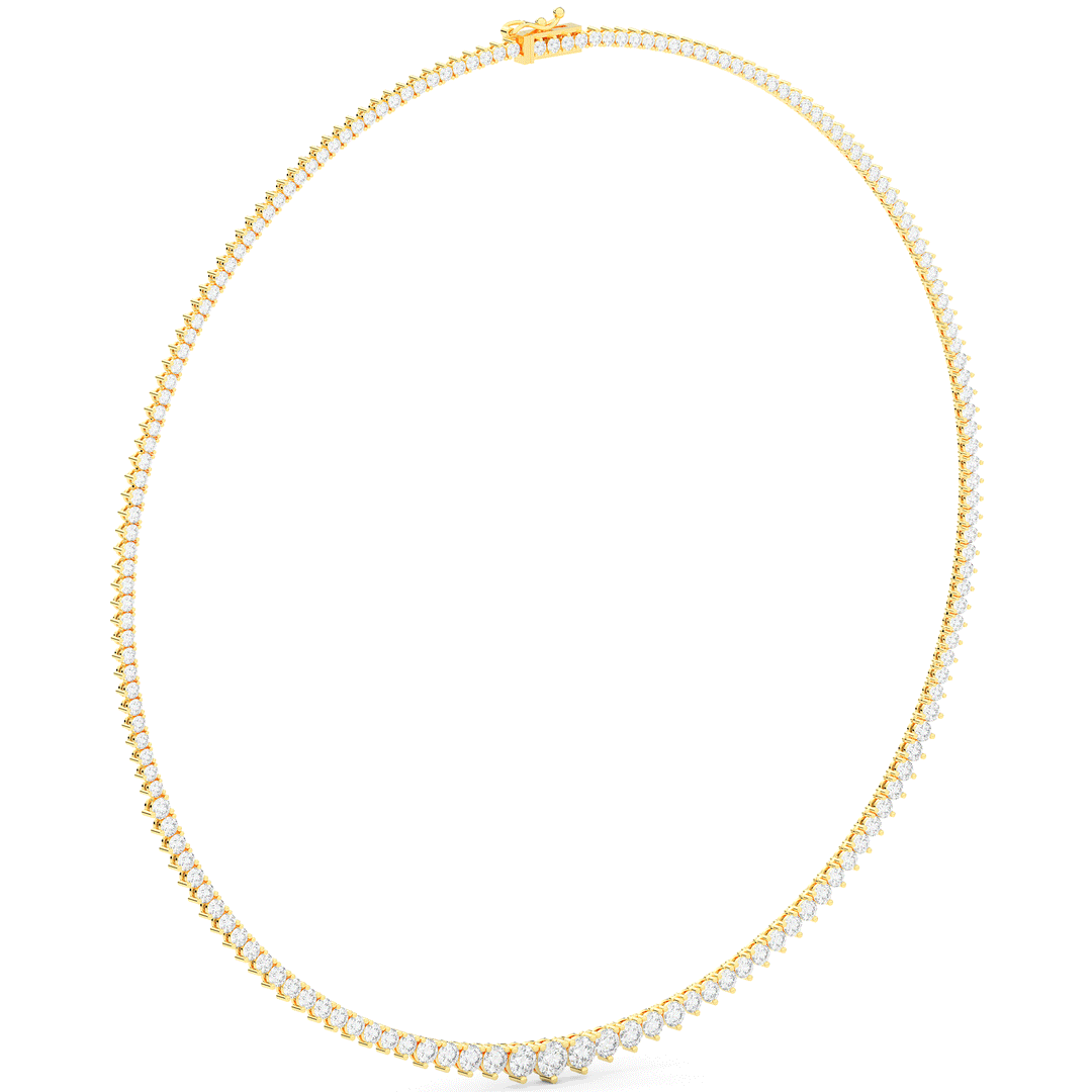 10.75CT.TW ROUND LAB DIAMOND TAPERED TENNIS NECKLACE - Nazarelle
