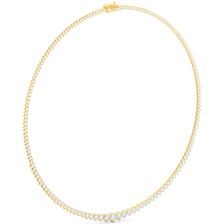 10.75CT.TW ROUND LAB DIAMOND TAPERED TENNIS NECKLACE - Nazarelle