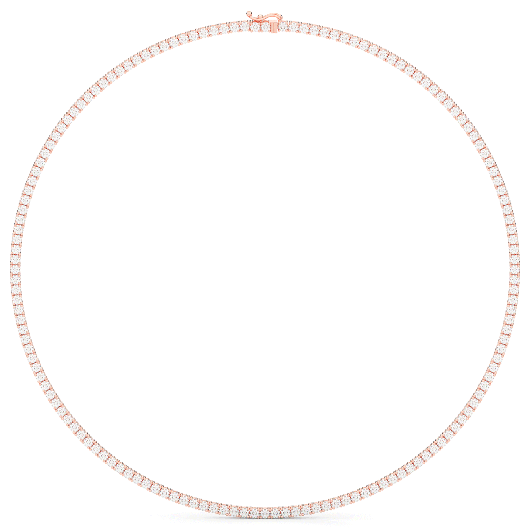 11.00CT.TW ROUND LAB DIAMOND TENNIS NECKLACE - Nazarelle