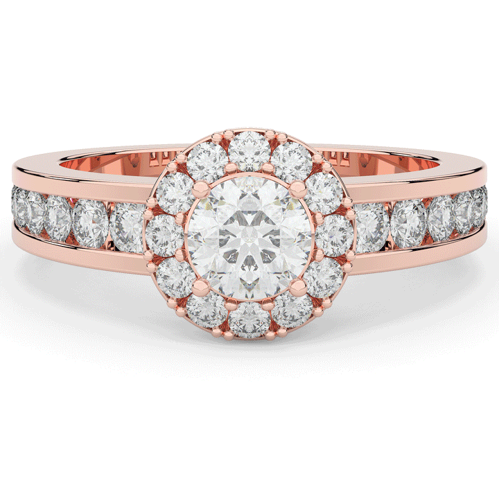 1.75CT.TW ROUND LAB DIAMOND HALO ENGAGEMENT RING - Nazarelle