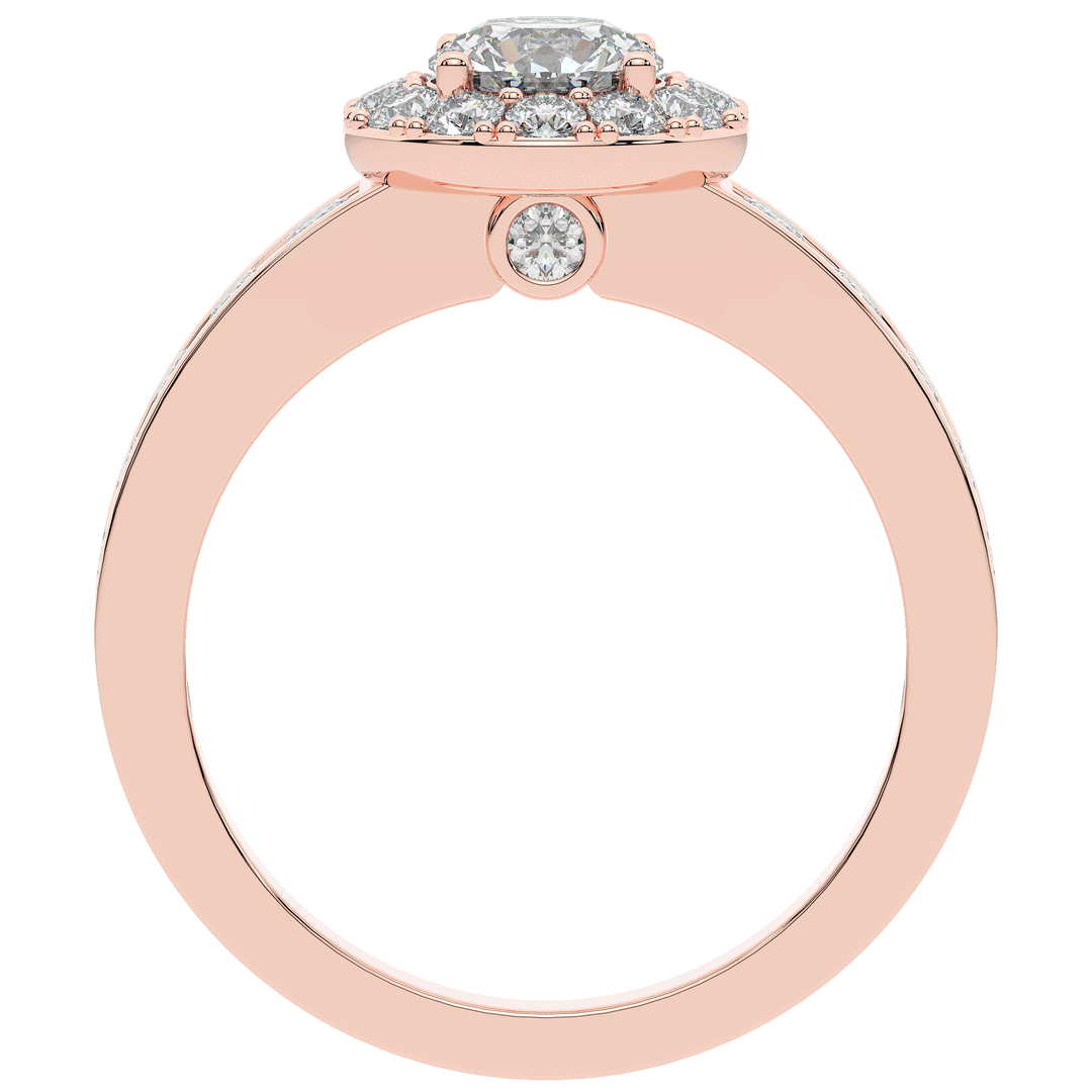 1.75CT.TW ROUND LAB DIAMOND HALO ENGAGEMENT RING - Nazarelle