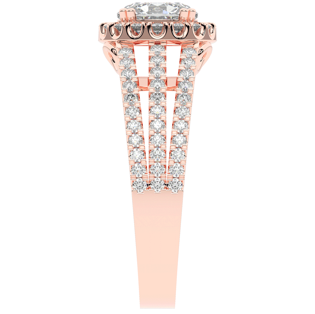 1.95CT.TW ROUND LAB DIAMOND HALO ENGAGEMENT RING - Nazarelle