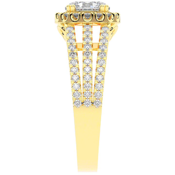 1.95CT.TW ROUND LAB DIAMOND HALO ENGAGEMENT RING - Nazarelle