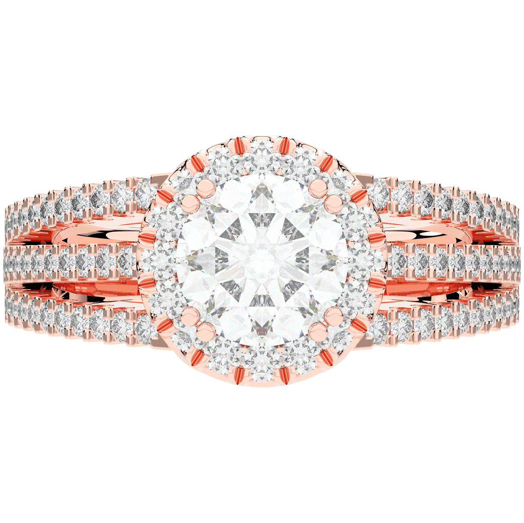 1.95CT.TW ROUND LAB DIAMOND HALO ENGAGEMENT RING - Nazarelle