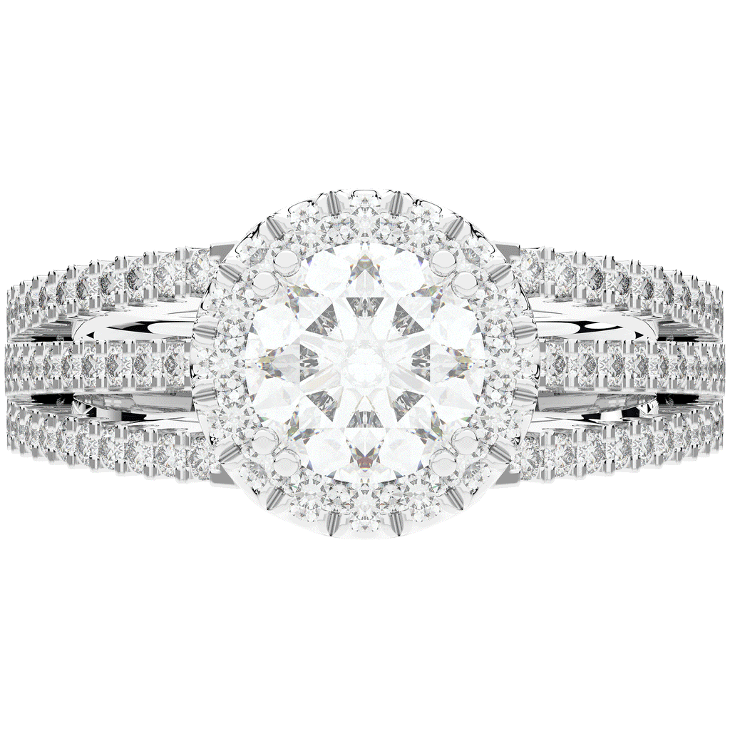 1.95CT.TW ROUND LAB DIAMOND HALO ENGAGEMENT RING - Nazarelle