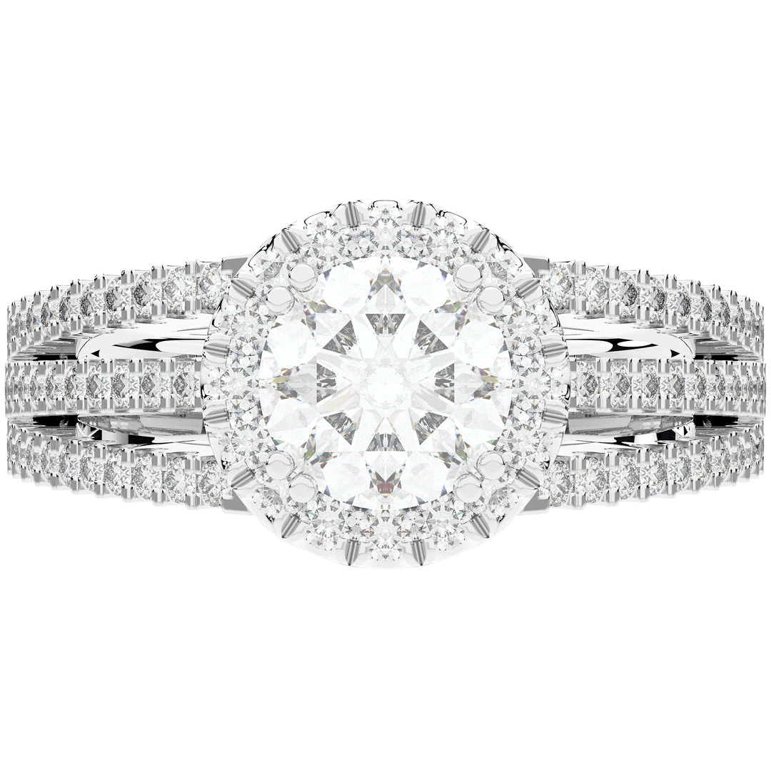 1.95CT.TW ROUND LAB DIAMOND HALO ENGAGEMENT RING - Nazarelle