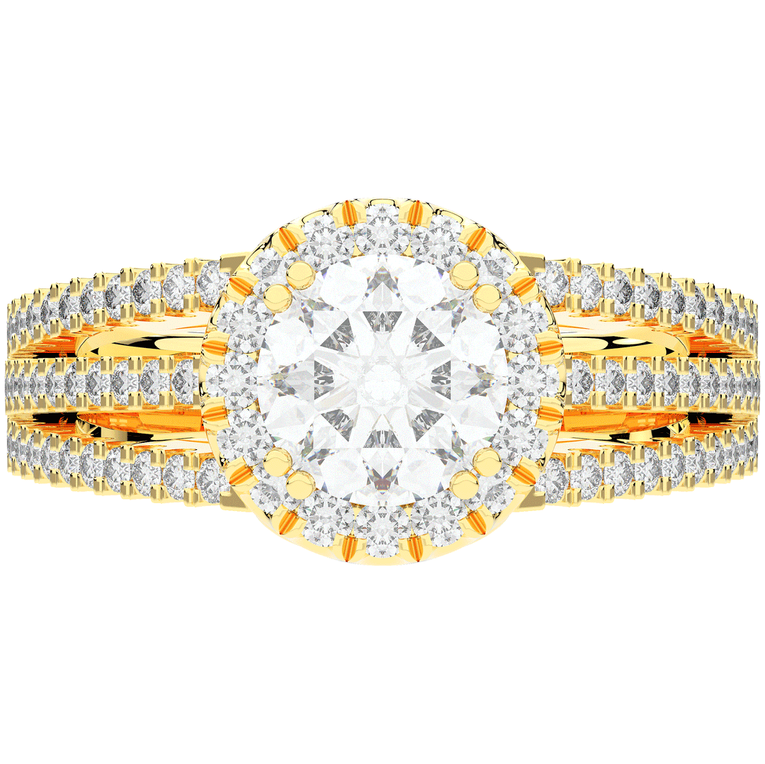 1.95CT.TW ROUND LAB DIAMOND HALO ENGAGEMENT RING - Nazarelle