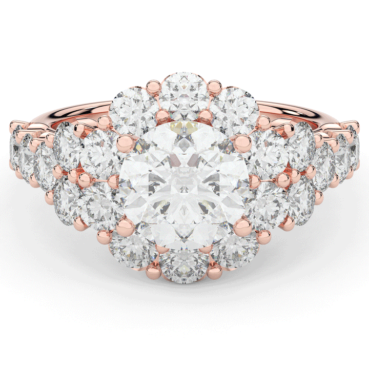4.75CT.TW ROUND LAB DIAMOND HALO ENGAGEMENT RING - Nazarelle