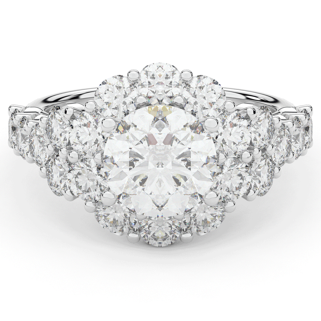 4.75CT.TW ROUND LAB DIAMOND HALO ENGAGEMENT RING - Nazarelle