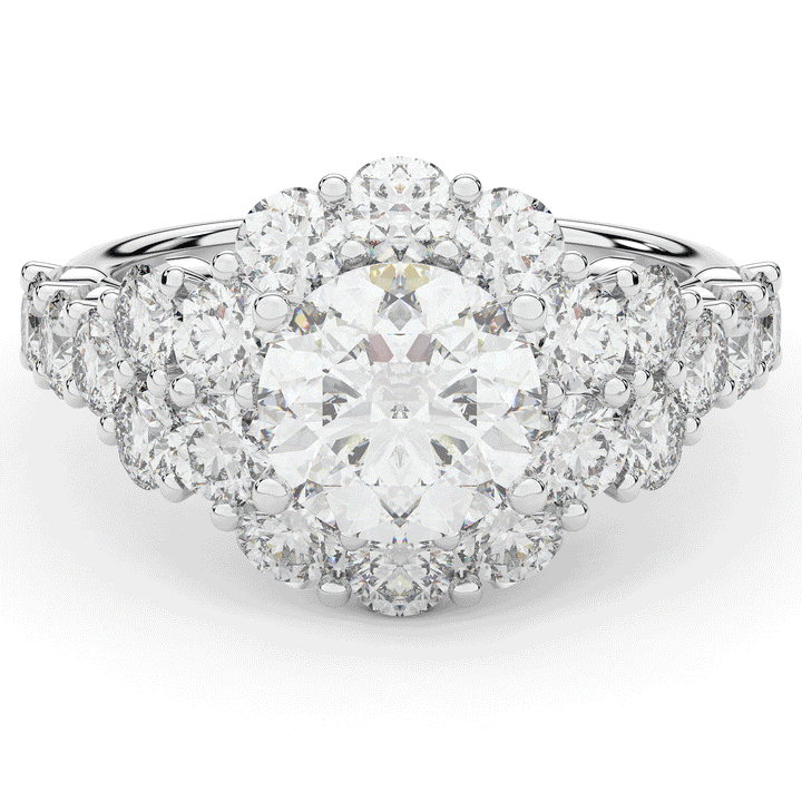 4.75CT.TW ROUND LAB DIAMOND HALO ENGAGEMENT RING - Nazarelle