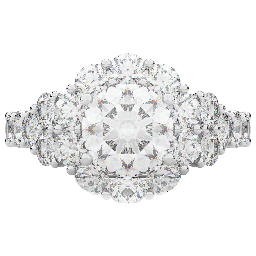 4.75CT.TW ROUND LAB DIAMOND HALO ENGAGEMENT RING - Nazarelle