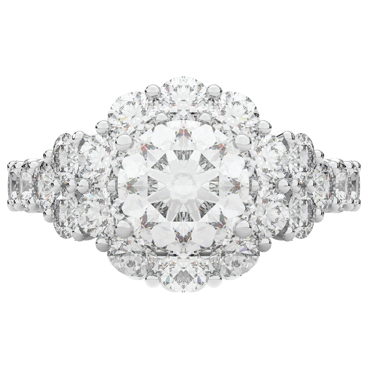 4.75CT.TW ROUND LAB DIAMOND HALO ENGAGEMENT RING - Nazarelle