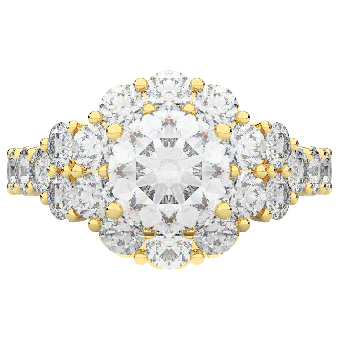 4.75CT.TW ROUND LAB DIAMOND HALO ENGAGEMENT RING - Nazarelle