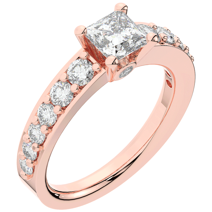 1.75CT.TW PRINCESS LAB DIAMOND SOLITAIRE ENGAGEMENT RING - Nazarelle