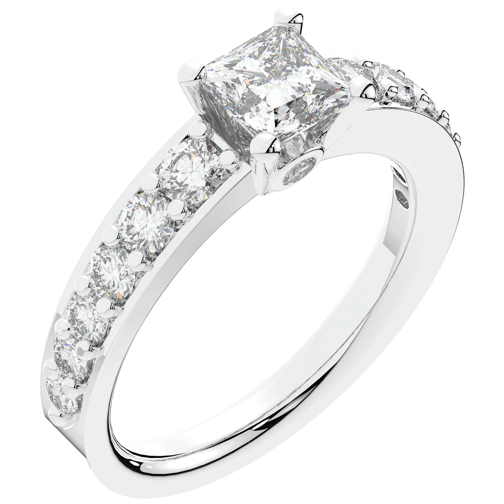 1.75CT.TW PRINCESS LAB DIAMOND SOLITAIRE ENGAGEMENT RING - Nazarelle