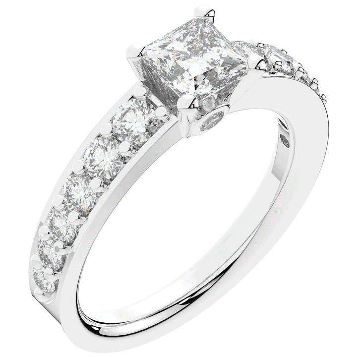1.75CT.TW PRINCESS LAB DIAMOND SOLITAIRE ENGAGEMENT RING - Nazarelle