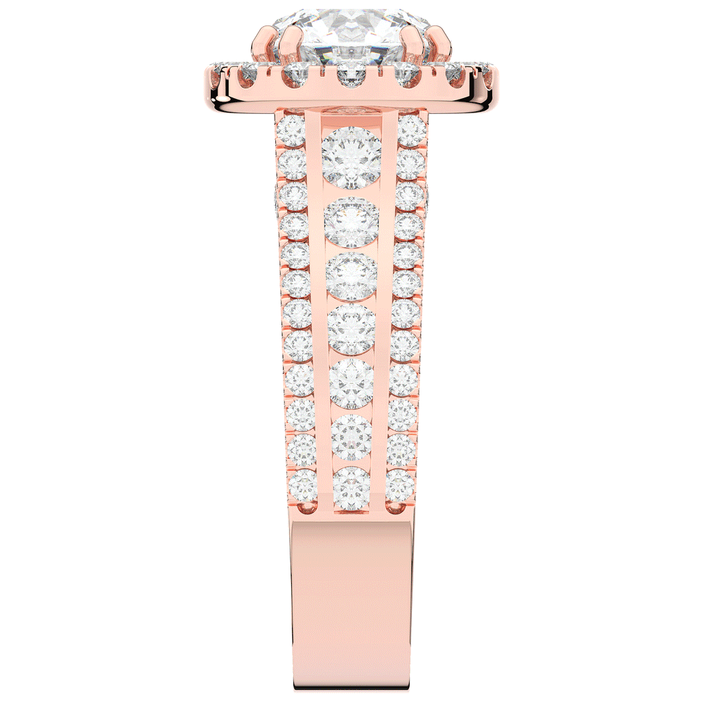 2.90CT.TW ROUND LAB DIAMOND HALO ENGAGEMENT RING - Nazarelle