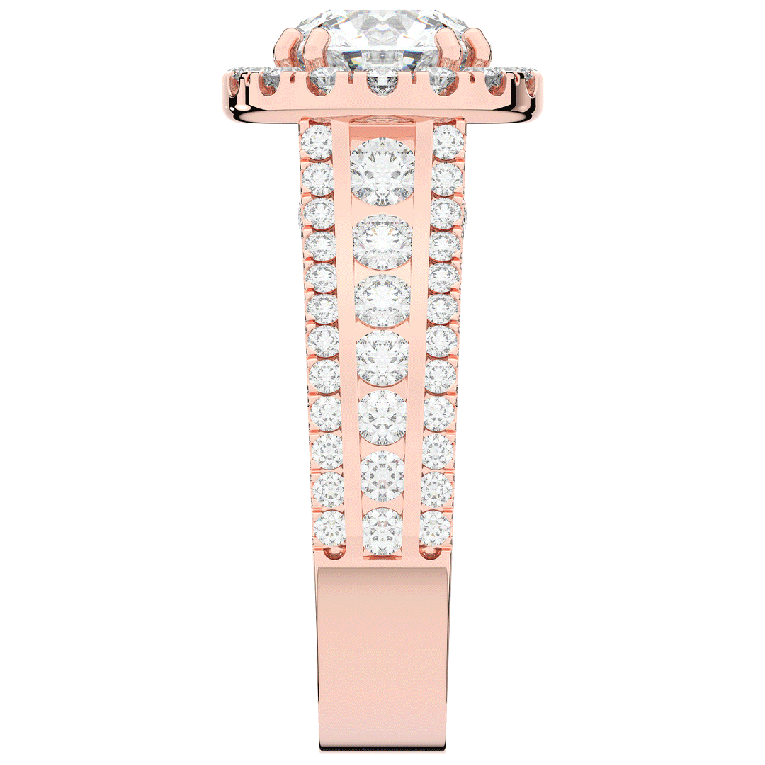 2.90CT.TW ROUND LAB DIAMOND HALO ENGAGEMENT RING - Nazarelle