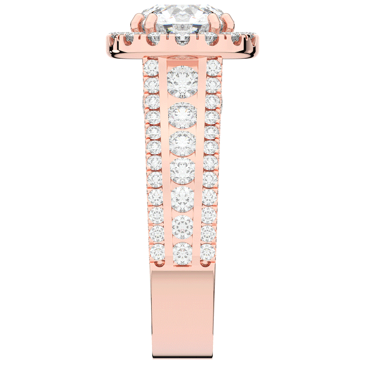 2.90CT.TW ROUND LAB DIAMOND HALO ENGAGEMENT RING - Nazarelle