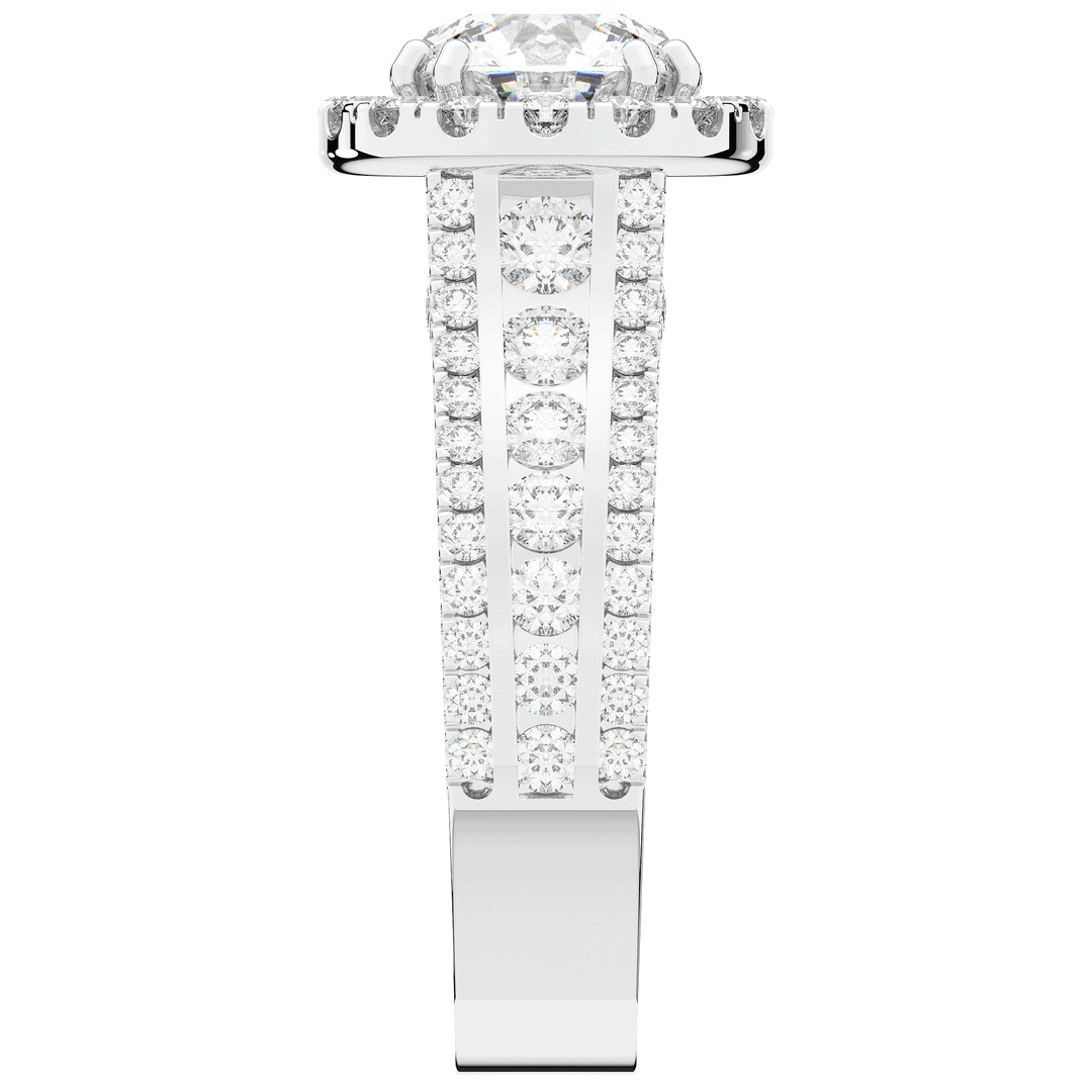 2.90CT.TW ROUND LAB DIAMOND HALO ENGAGEMENT RING - Nazarelle