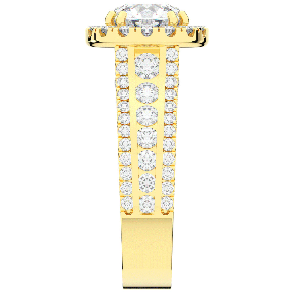2.90CT.TW ROUND LAB DIAMOND HALO ENGAGEMENT RING - Nazarelle