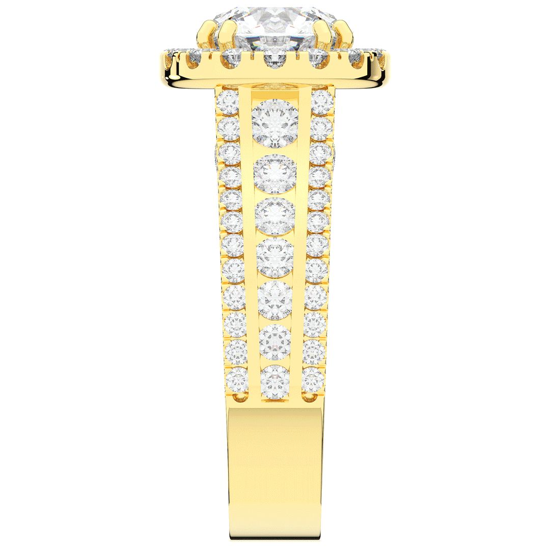2.90CT.TW ROUND LAB DIAMOND HALO ENGAGEMENT RING - Nazarelle