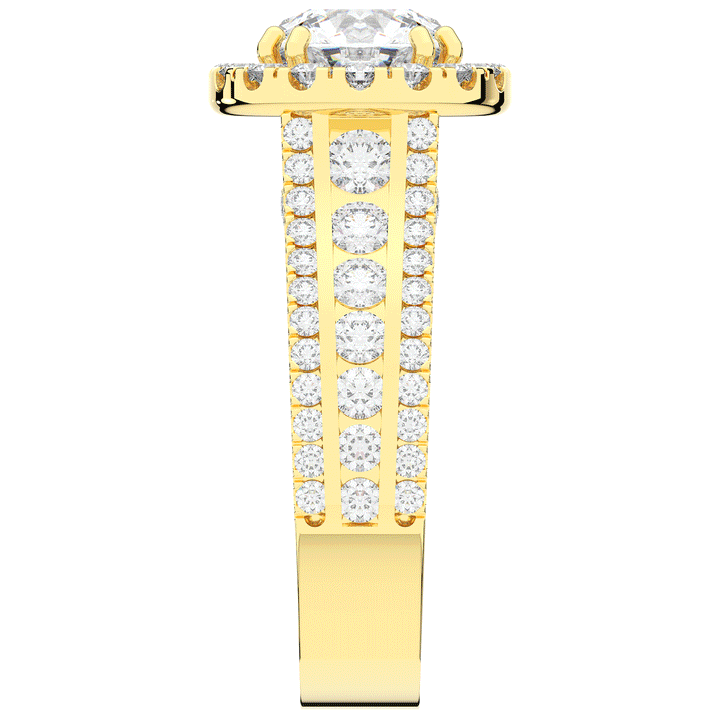 2.90CT.TW ROUND LAB DIAMOND HALO ENGAGEMENT RING - Nazarelle