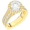 2.90CT.TW ROUND LAB DIAMOND HALO ENGAGEMENT RING - Nazarelle