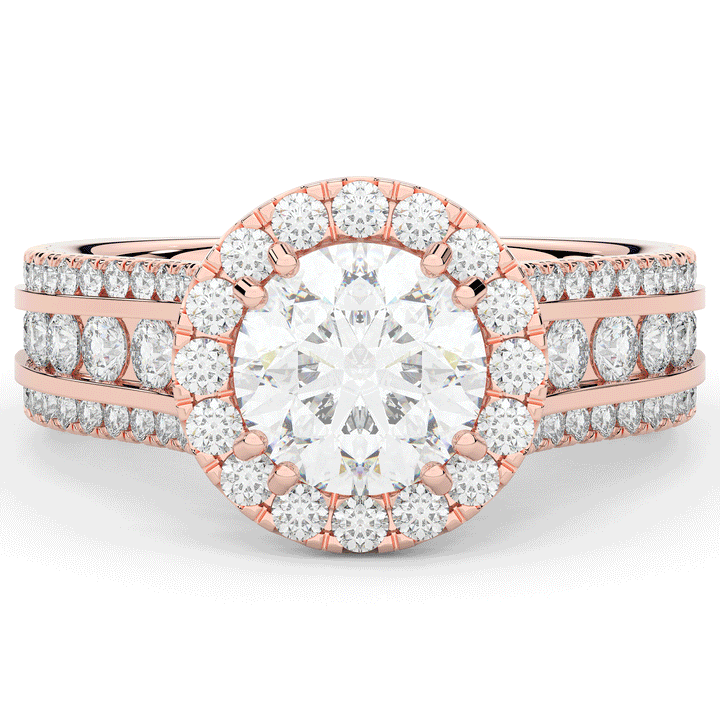 2.90CT.TW ROUND LAB DIAMOND HALO ENGAGEMENT RING - Nazarelle