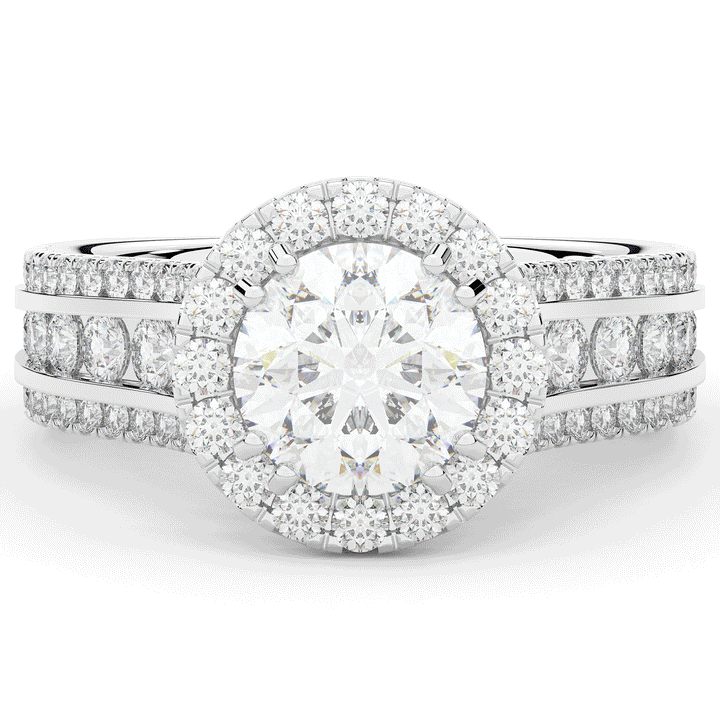 2.90CT.TW ROUND LAB DIAMOND HALO ENGAGEMENT RING - Nazarelle