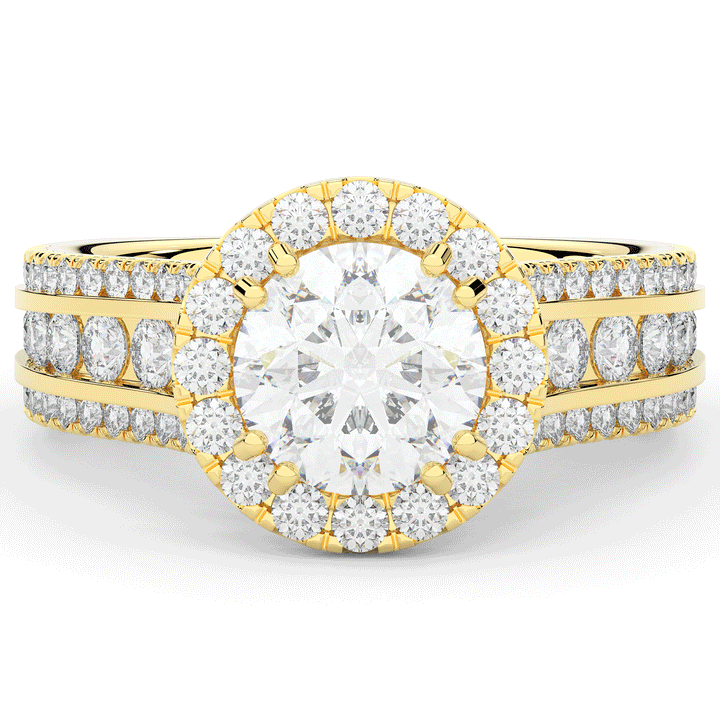 2.90CT.TW ROUND LAB DIAMOND HALO ENGAGEMENT RING - Nazarelle