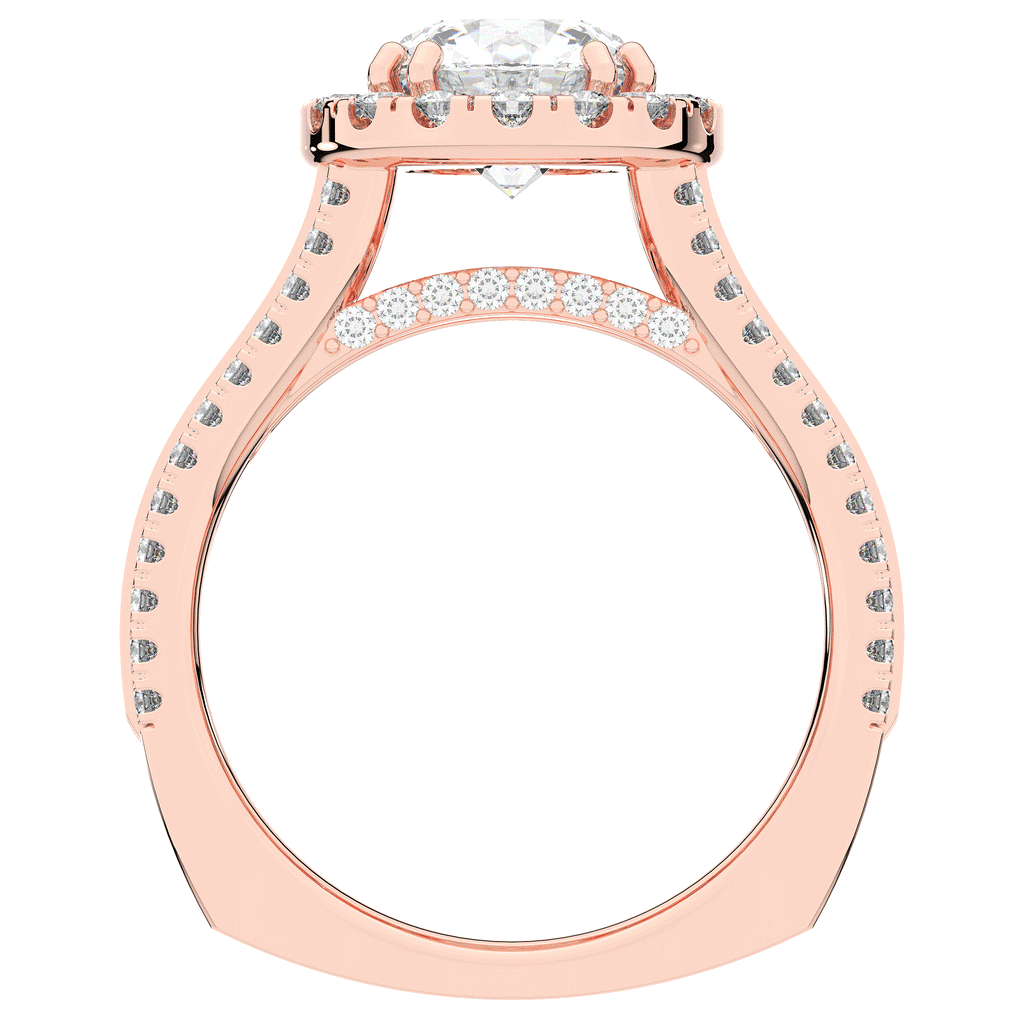 2.90CT.TW ROUND LAB DIAMOND HALO ENGAGEMENT RING - Nazarelle