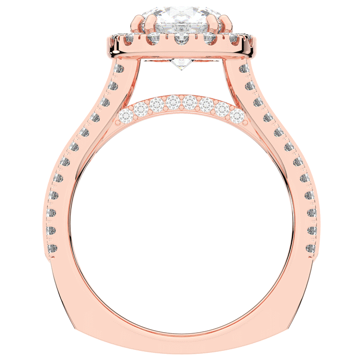 2.90CT.TW ROUND LAB DIAMOND HALO ENGAGEMENT RING - Nazarelle