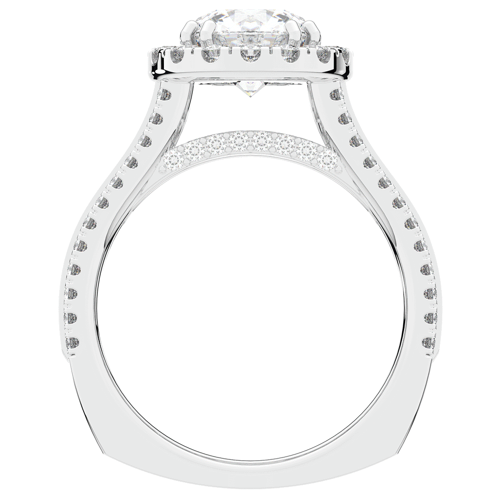 2.90CT.TW ROUND LAB DIAMOND HALO ENGAGEMENT RING - Nazarelle